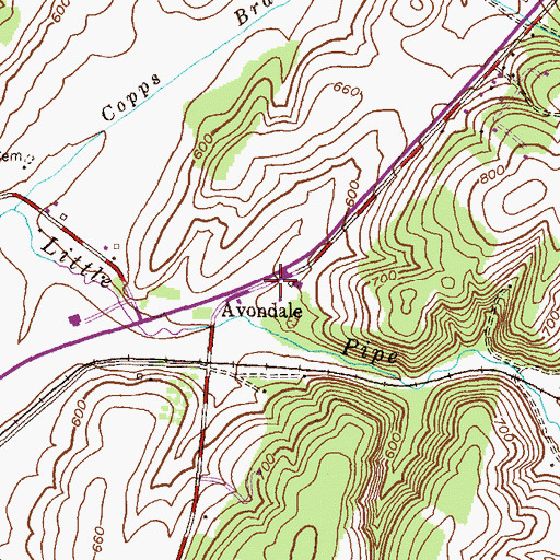 Topographic Map of Avondale, MD