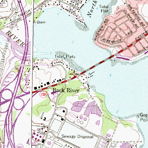Topographic Map of Back River, MD