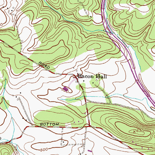 Topographic Map of Bacon Hall, MD