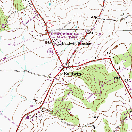 Topographic Map of Baldwin, MD