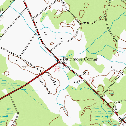 Topographic Map of Baltimore Corner, MD