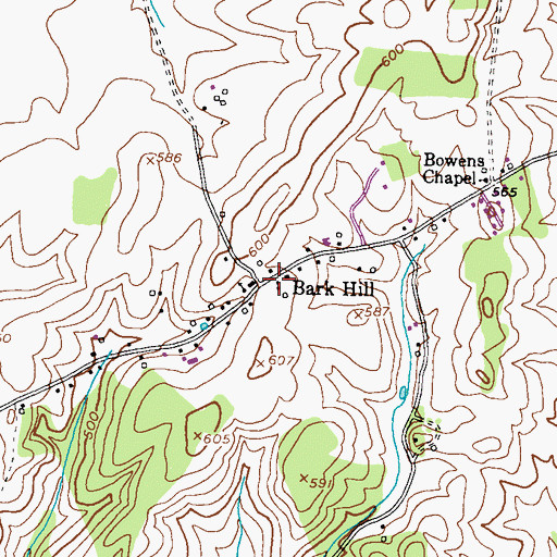 Topographic Map of Bark Hill, MD