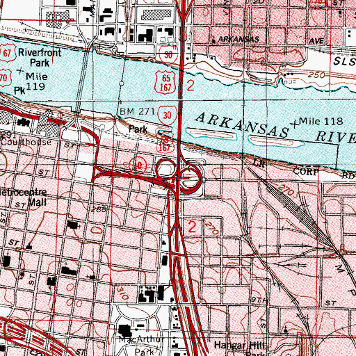 Topographic Map of Interchange 141 A, AR