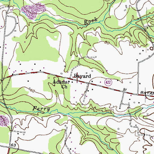 Topographic Map of Bayard, MD