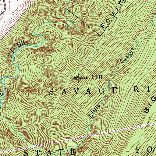 Topographic Map of Bear Hill, MD
