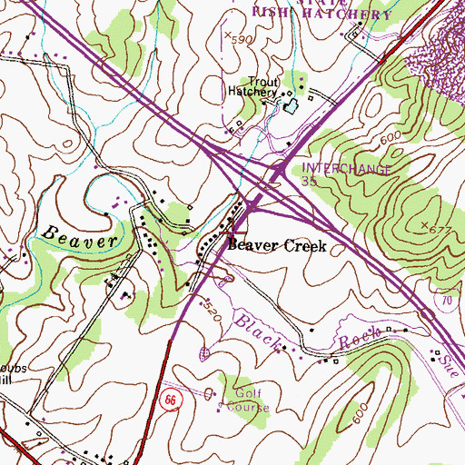 Topographic Map of Beaver Creek, MD