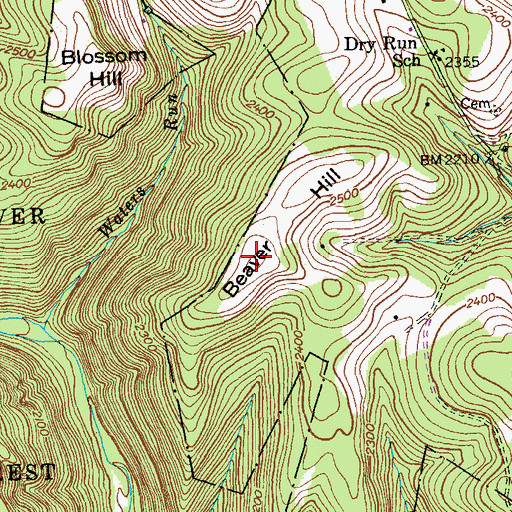 Topographic Map of Beaver Hill, MD