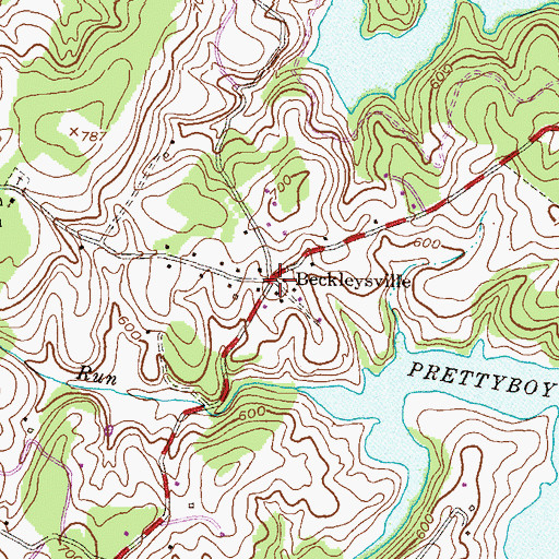 Topographic Map of Beckleysville, MD