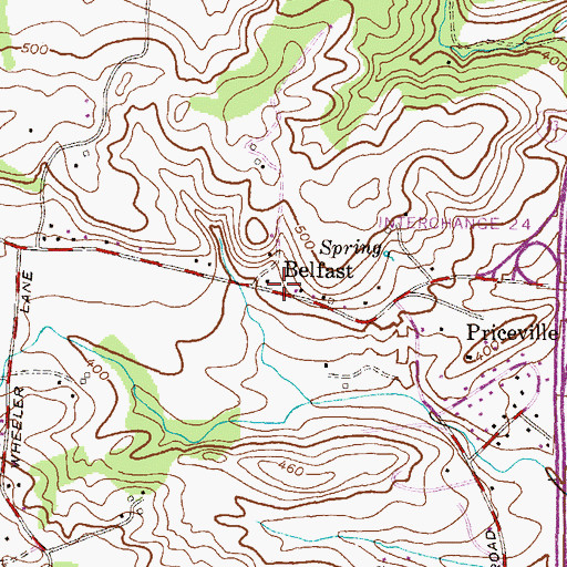 Topographic Map of Belfast, MD