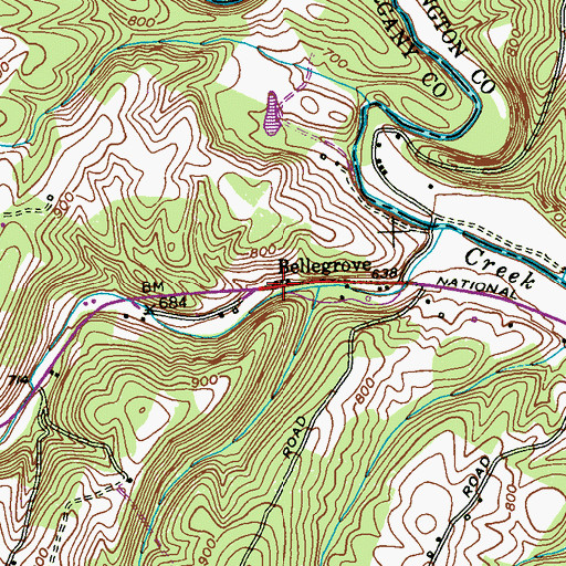 Topographic Map of Bellegrove, MD