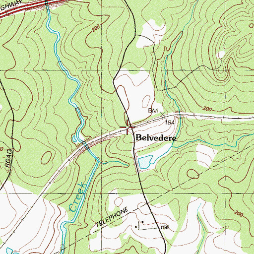 Topographic Map of Belvedere, MD