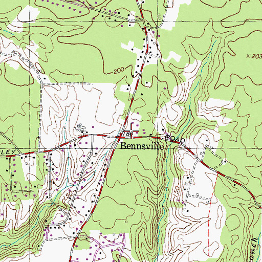 Topographic Map of Bennsville, MD
