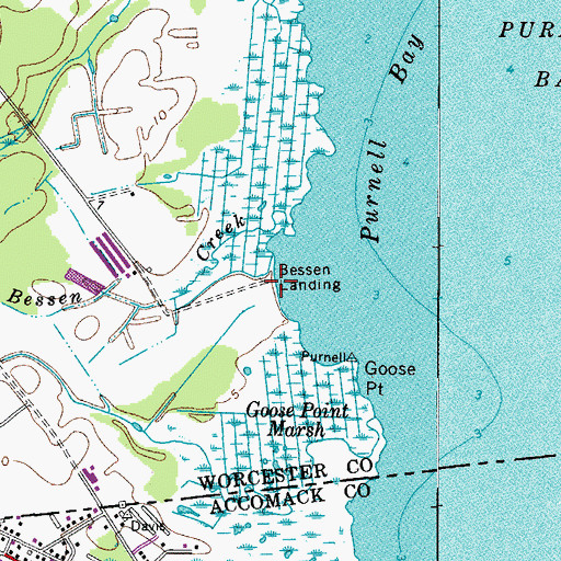Topographic Map of Bessen Landing, MD