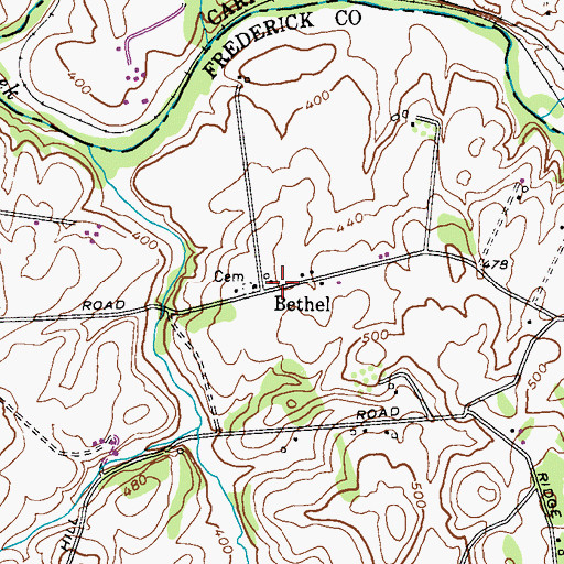 Topographic Map of Bethel, MD