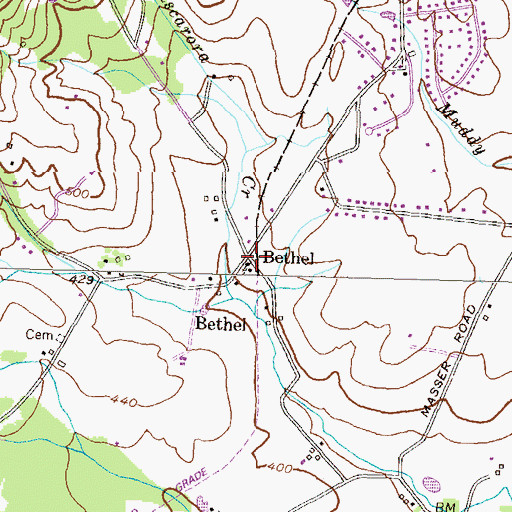 Topographic Map of Bethel, MD