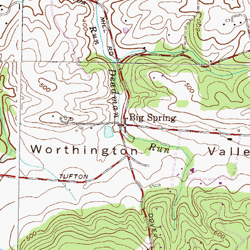 Topographic Map of Big Spring, MD