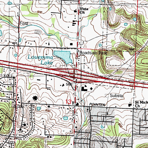 Topographic Map of Interchange 5, AR