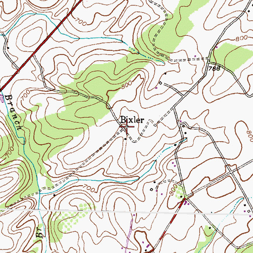 Topographic Map of Bixler, MD