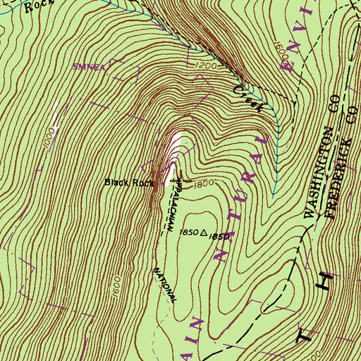 Topographic Map of Black Rock, MD