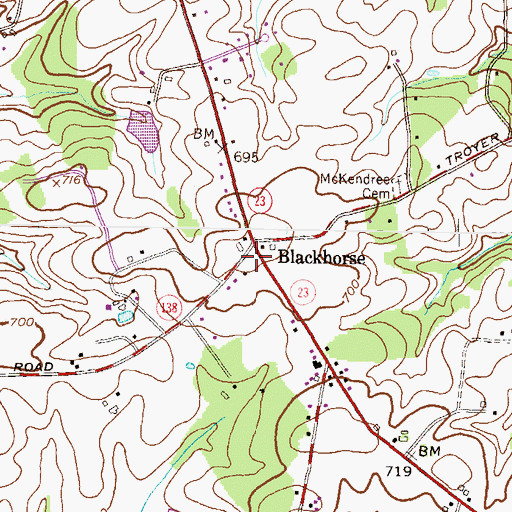 Topographic Map of Blackhorse, MD