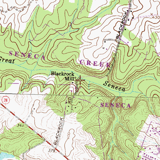 Topographic Map of Blackrock Mill, MD