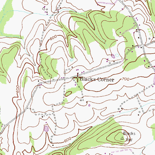 Topographic Map of Blacks Corner, MD