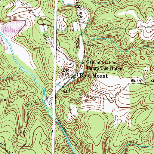 Topographic Map of Blue Mount, MD