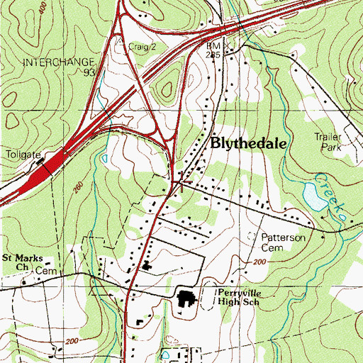 Topographic Map of Blythedale, MD