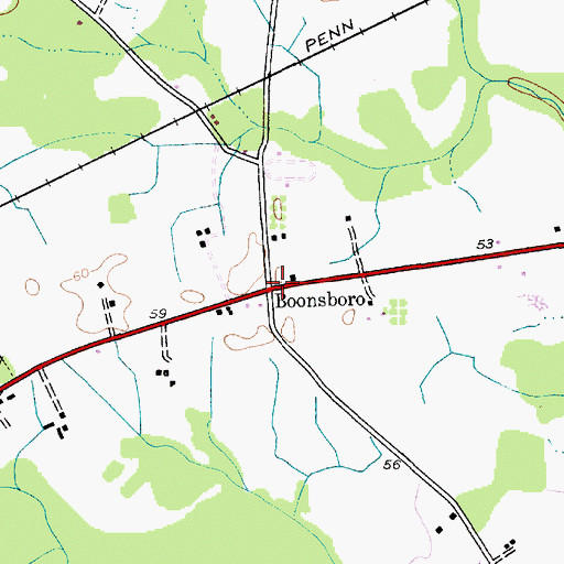 Topographic Map of Boonsboro, MD