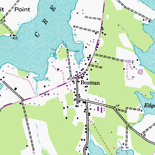 Topographic Map of Bozman, MD