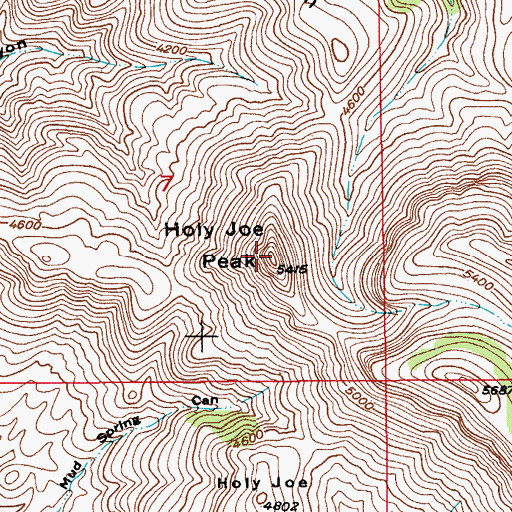 Topographic Map of Holy Joe Peak, AZ