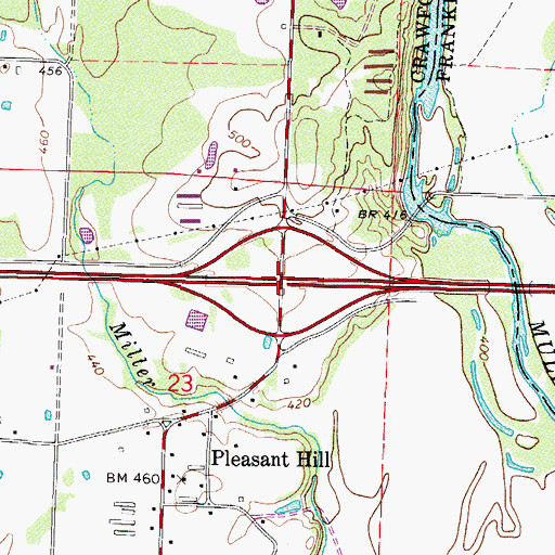 Topographic Map of Interchange 24, AR