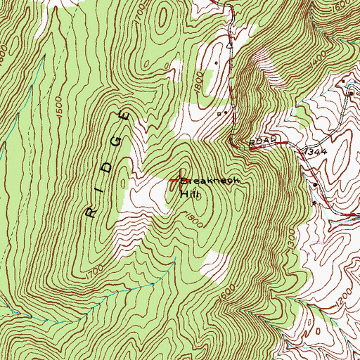 Topographic Map of Breakneck Hill, MD