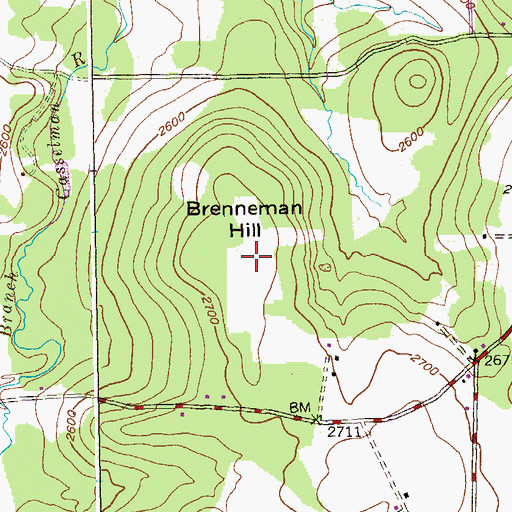 Topographic Map of Brenneman Hill, MD