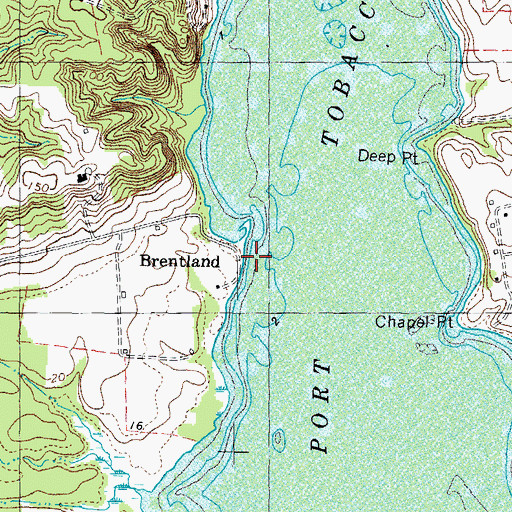 Topographic Map of Brentland, MD