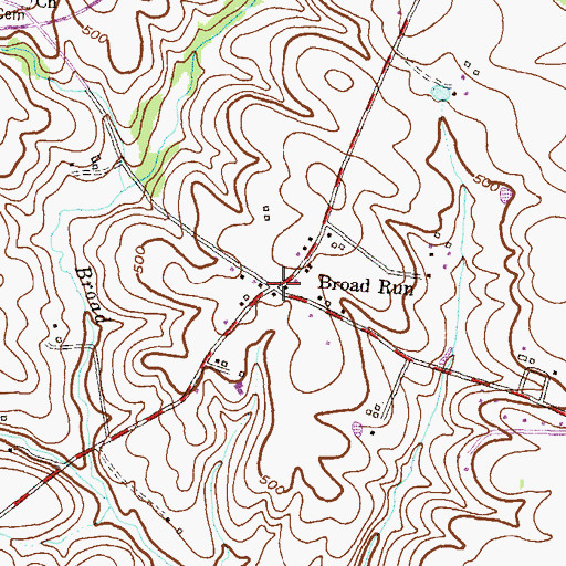 Topographic Map of Broad Run, MD