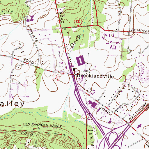 Topographic Map of Brooklandville, MD