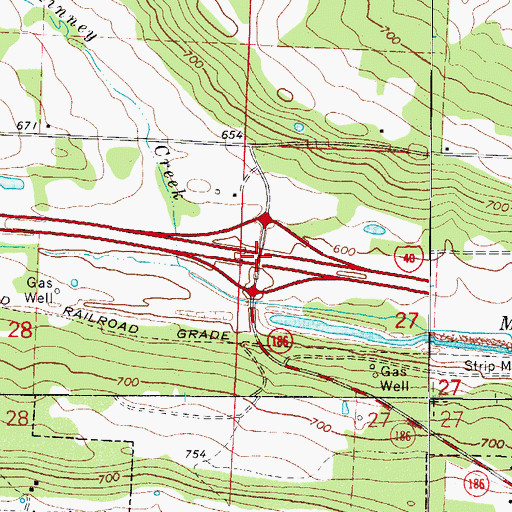 Topographic Map of Interstate 41, AR