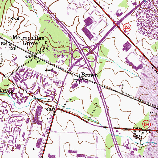 Topographic Map of Brown, MD