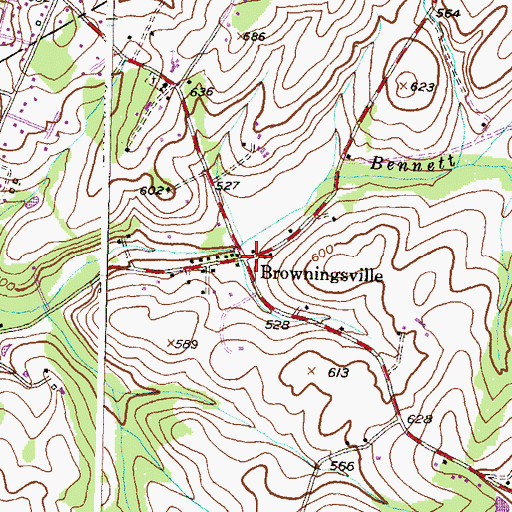 Topographic Map of Browningsville, MD