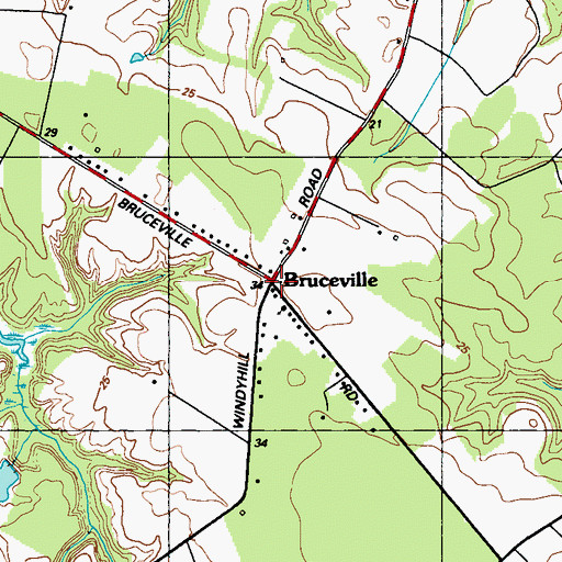 Topographic Map of Bruceville, MD