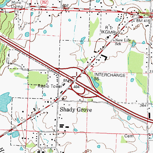 Topographic Map of Interchange 55, AR