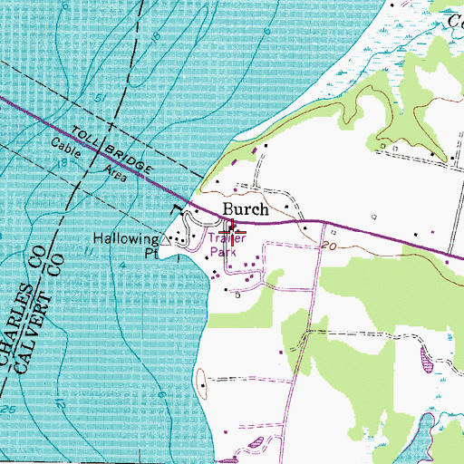 Topographic Map of Burch, MD