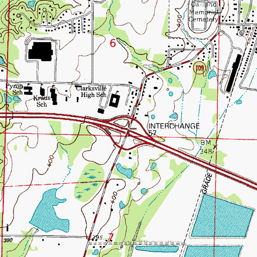 Topographic Map of Interchange 57, AR