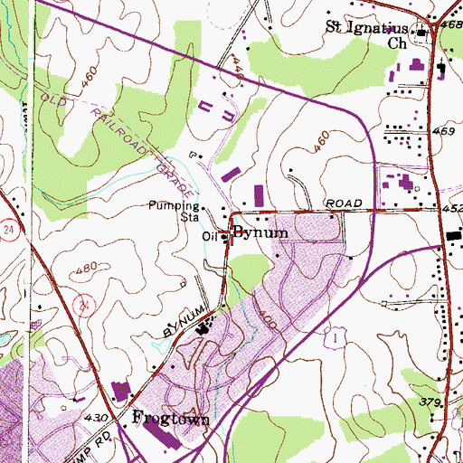 Topographic Map of Bynum, MD