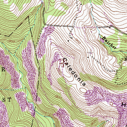 Topographic Map of Caledonia Hill, MD