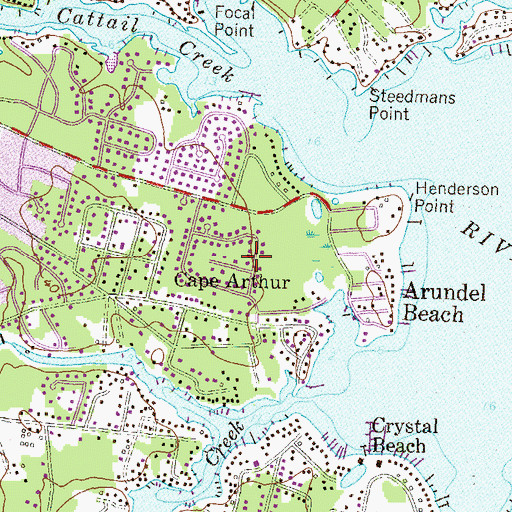 Topographic Map of Cape Arthur, MD