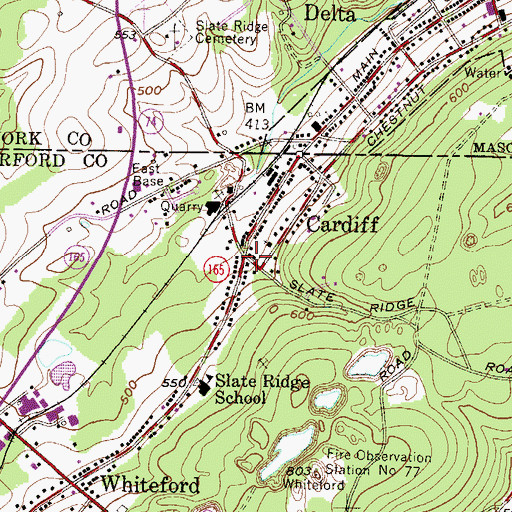 Topographic Map of Cardiff, MD