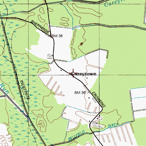Topographic Map of Careytown, MD