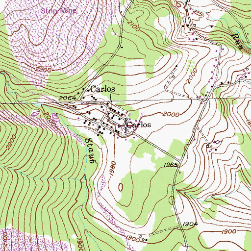 Topographic Map of Carlos, MD